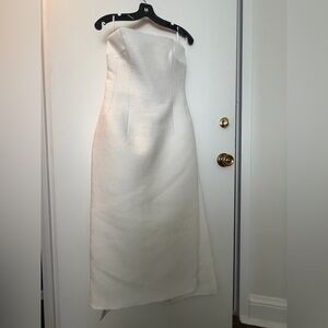 Emilia Wickstead Strapless midi Xanthe Dress with Cape effect